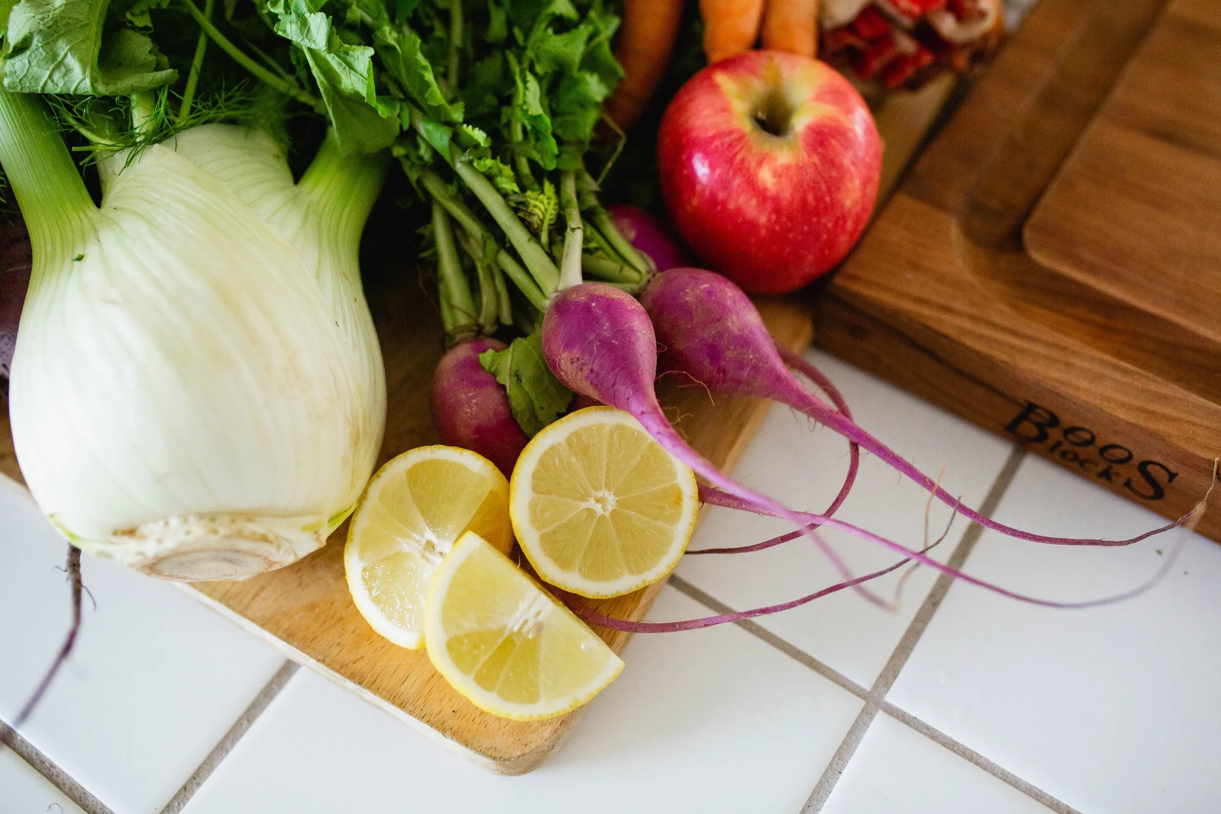 Fresh ingredients on a chopping board representing cyclical nourishment